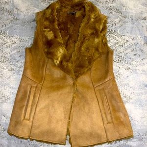 WHITE HOUSE BLACK MARKET Faux Suede/Fur Vest